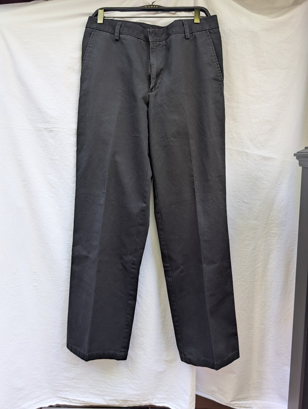 Van Heusen Cotton Slacks PantsBlack Sz 32x34